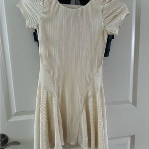 Hannah Banana Cream Pleated Dress